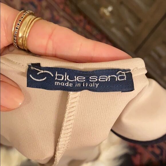 Navy and tan dress  - Picture 3 of 4